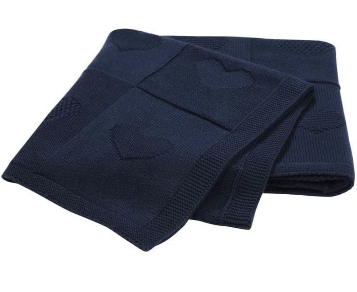 Organic Cotton Knitted Baby Reversible Blanket