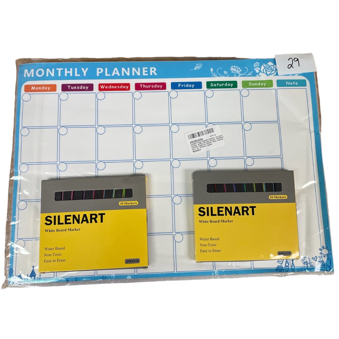 Erasable Fridge Planner with Extra Markers