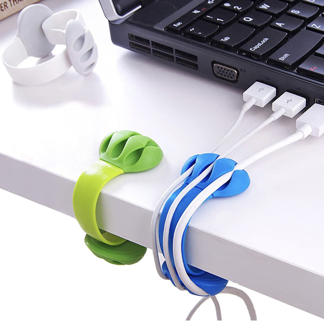 Set of 6 Desk Cable Clips 