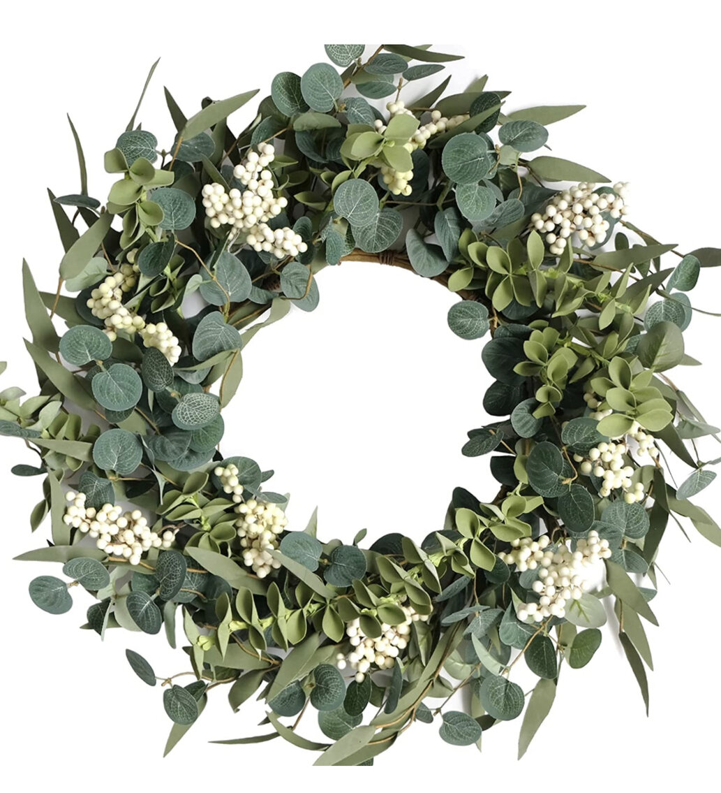 Set of 3 Artificial 20" Eucalptus Leaf Wreath