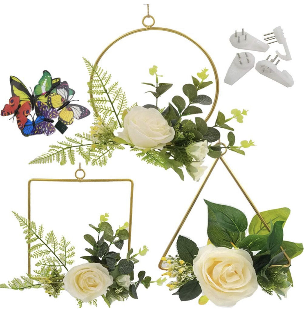 Set of Floral Hoop Wreaths 