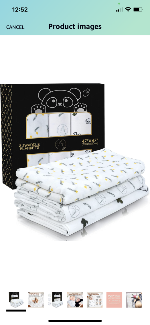 Set of 9 Swaddle Blankets 47"x47"