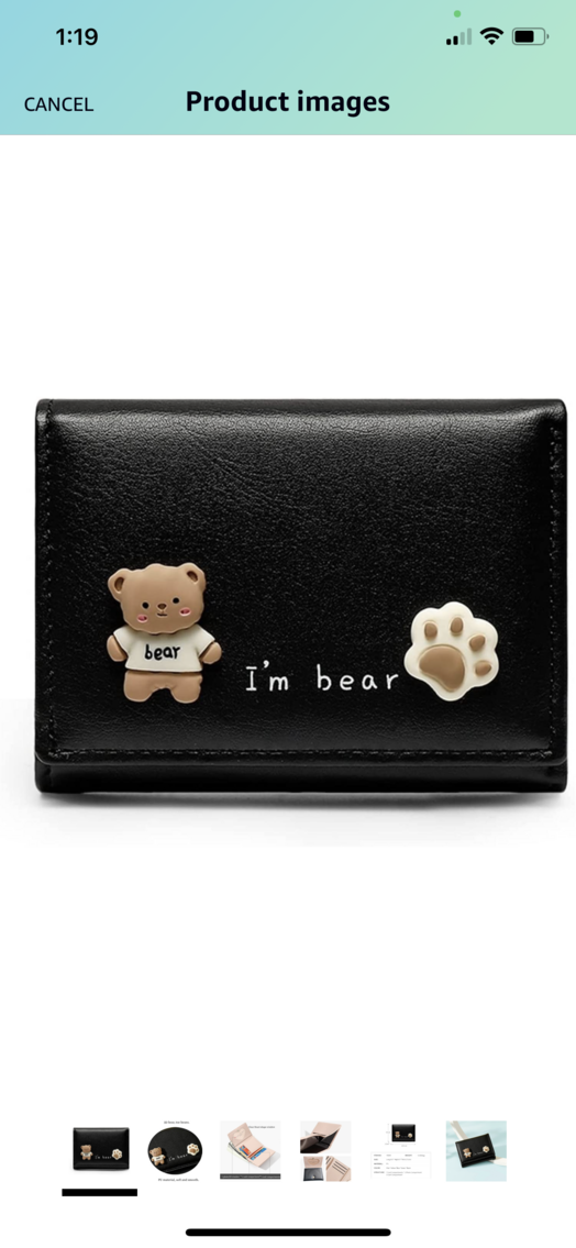 Set of 3 Cute Bear Wallets 