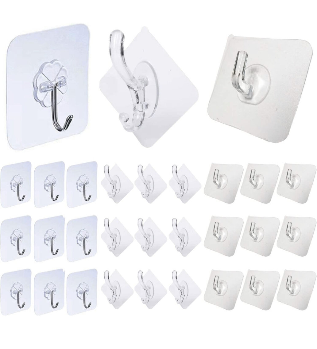 2 Boxes of Transparent Seamless Hooks 