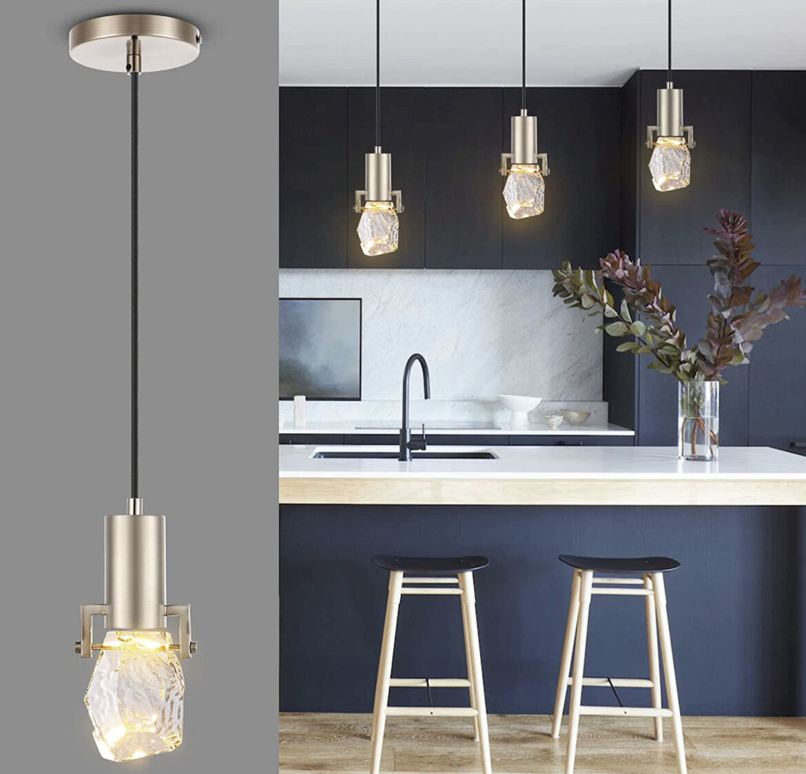 Adjustable Hanging Modern Crystal Pendant 
