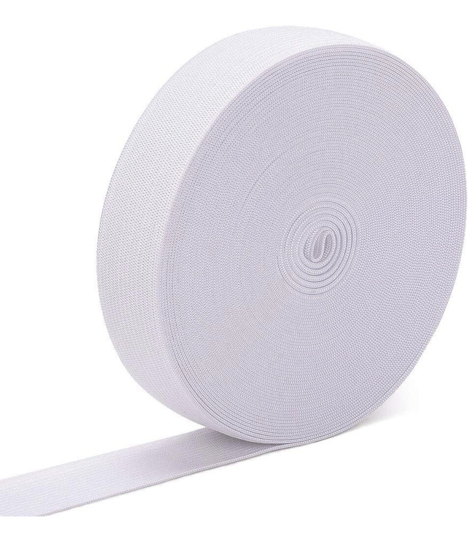 2 Rolls of Elastic 1.5" White Bands 