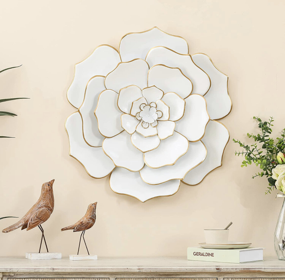 Set of 2 Metal Flower Wall Decor 