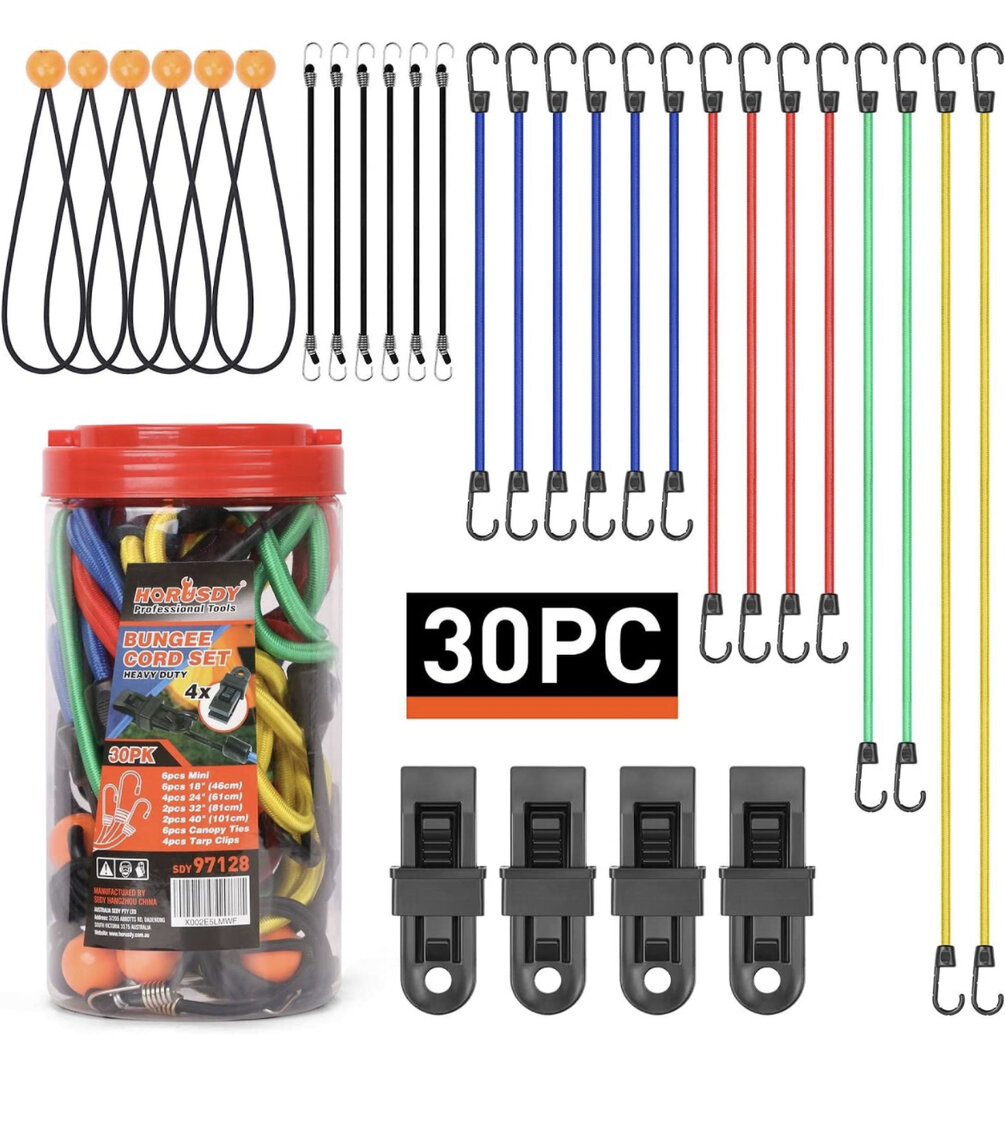 Set of Premium Bungee Cords (some package damage)