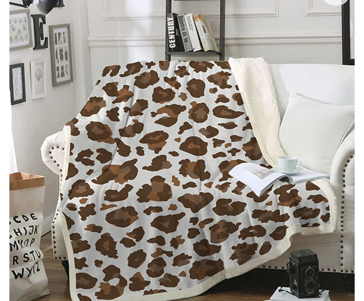 Leopard Print Fleece Blanket 60"x80"