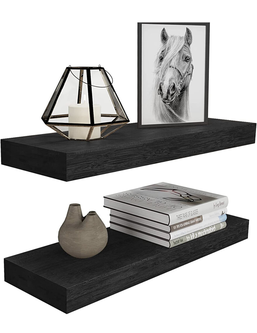 Bamboo Black Floating Shelves 