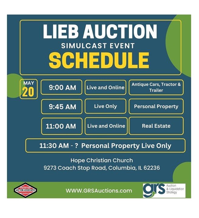 Auction Schedule for Both Live and Online
