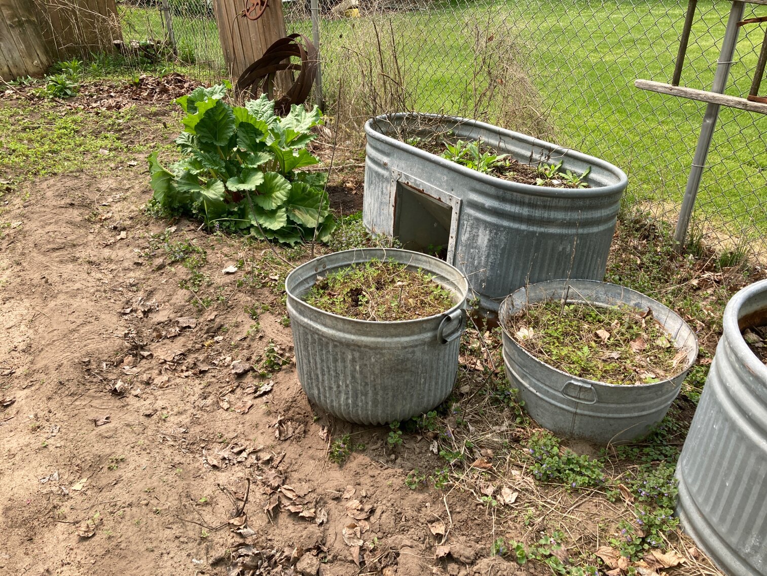 Wash Tub, Metal Bushel Basket And Water Tank 