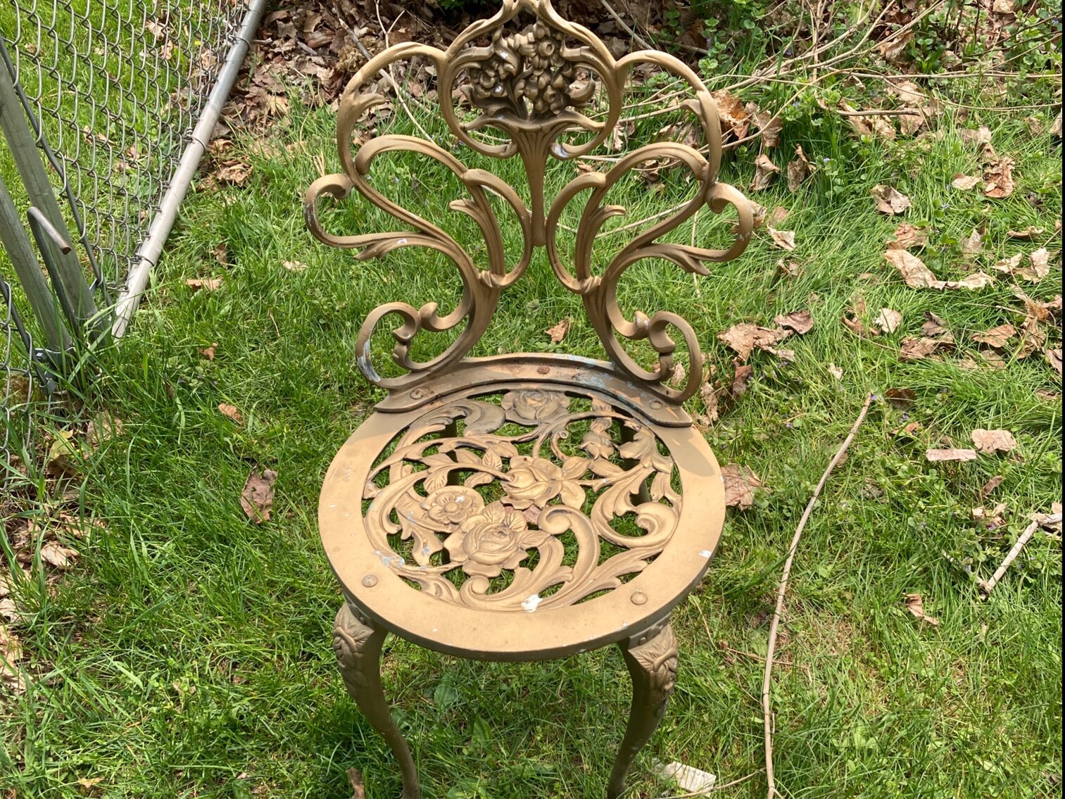 Metal Chair Painted Gold