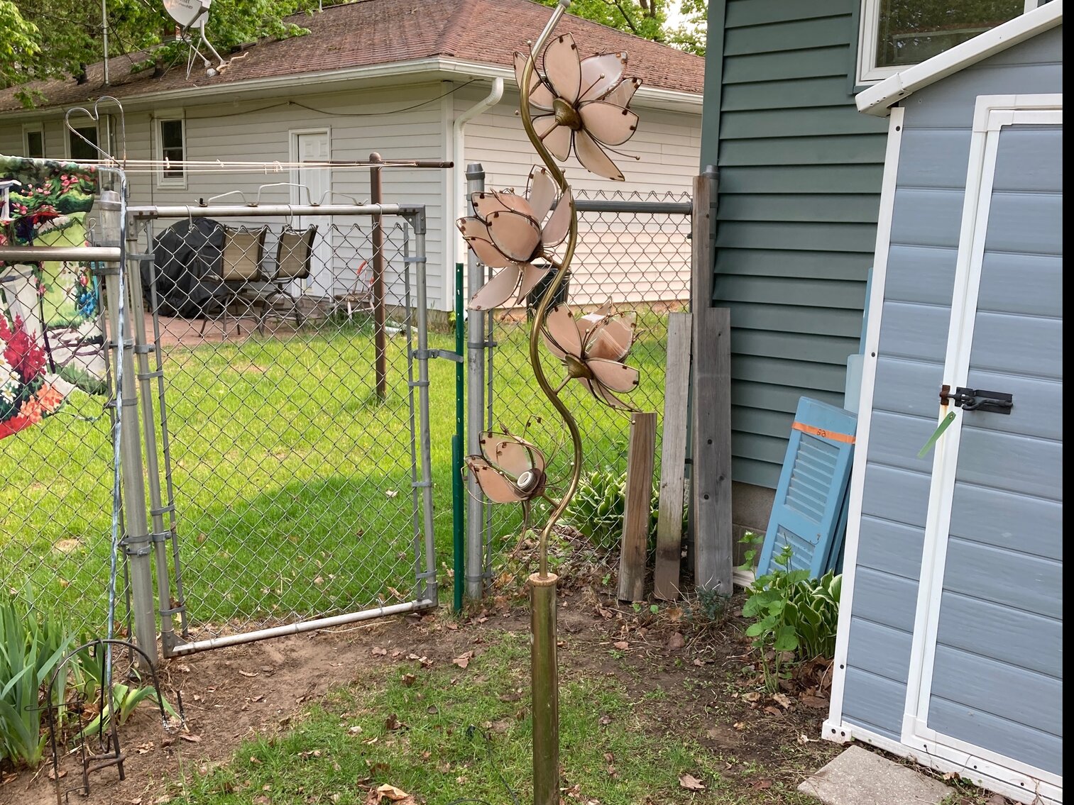 Floor Lamp Used As Yard Art