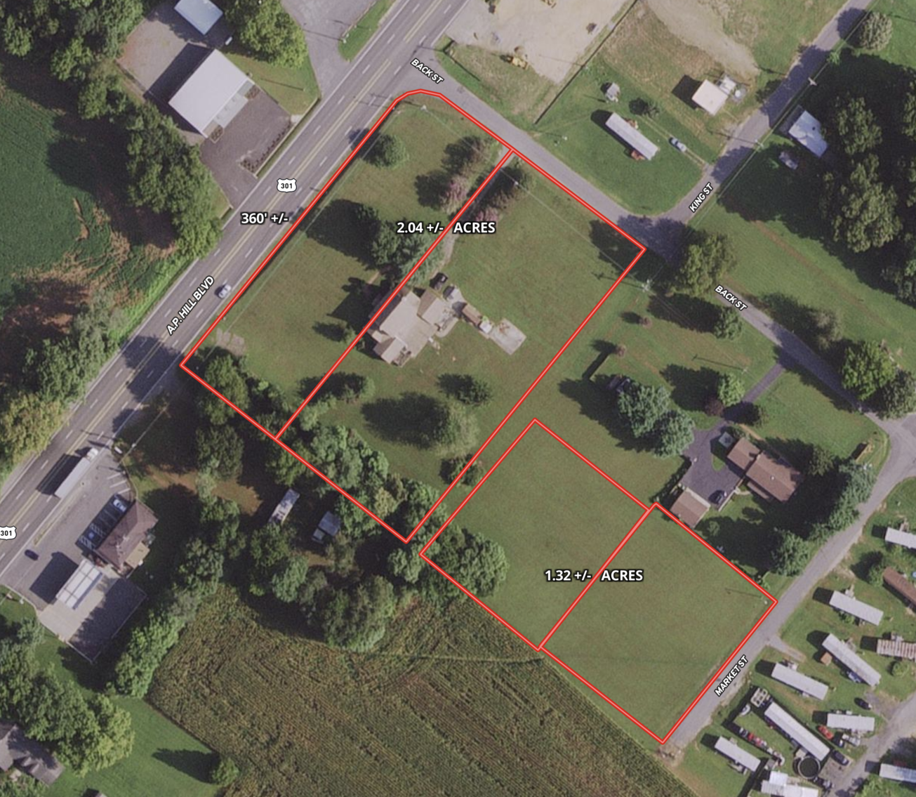 Image for Combo of Lot 1 and Lot 2 -- 4 BR/3.5 BA Home on 2 +/- Acres Fronting Rt. 301  AND  1.32 +/- Acre Lot in Port Royal, VA--SELLING to the HIGHEST BIDDER!!