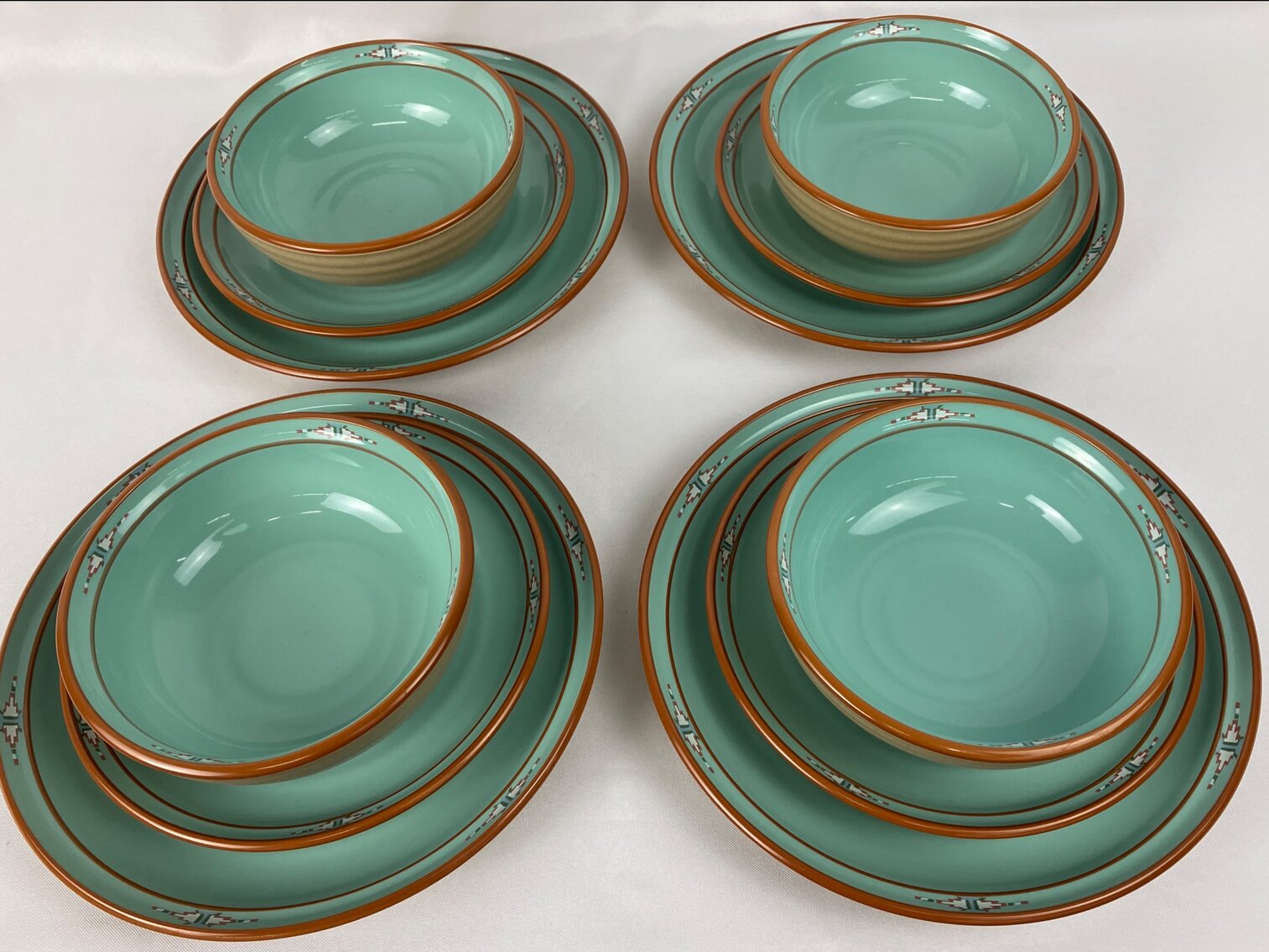4 Noritake Placesettings - Plate, Salad Plate, Bowl -  Boulder Ridge Vintage Stoneware #8674 