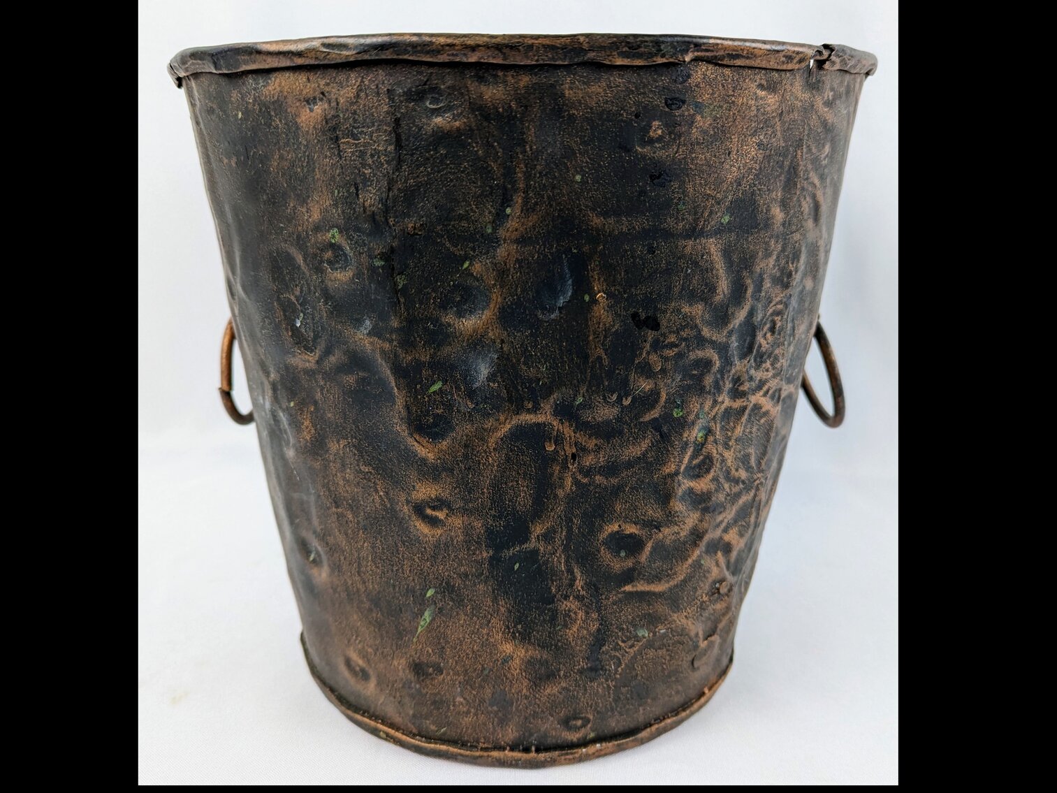 Hand Forged Hammered Steel Bucket with Handles from Mexico