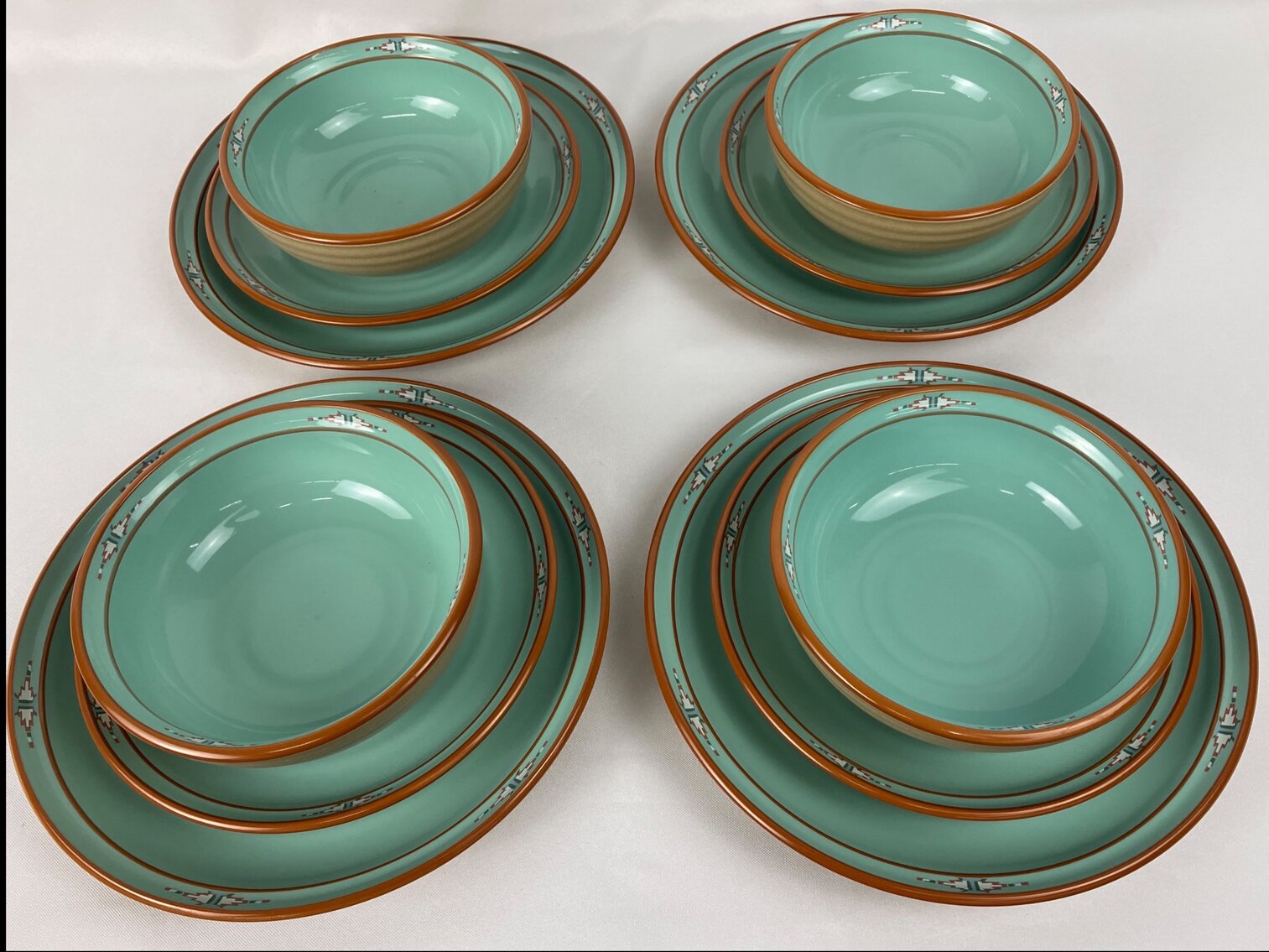 Vintage Noritake Boulder Ridge Dishware - 4 Place Settings- Plate, Salad Plate, Bowl