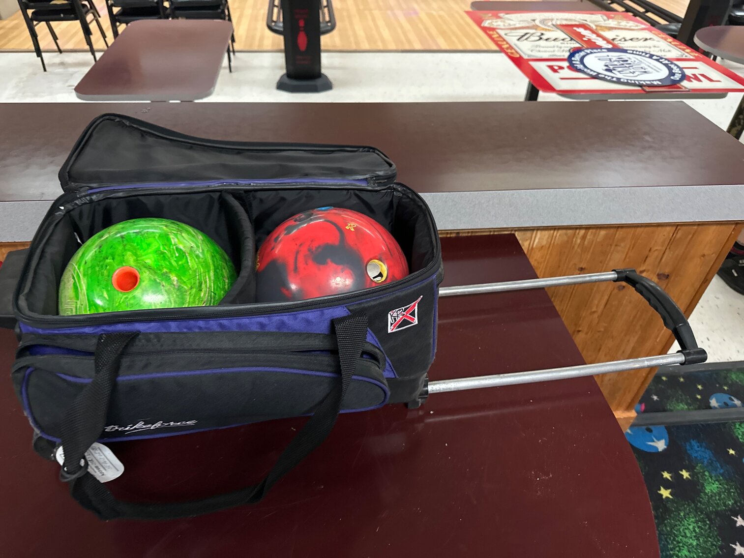 Rolling Bowling Bag with 2 Balls