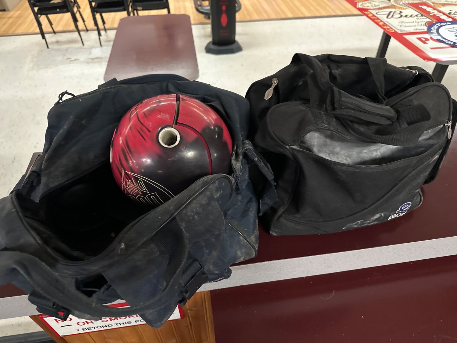 Bowling Bags with Balls-Cracked