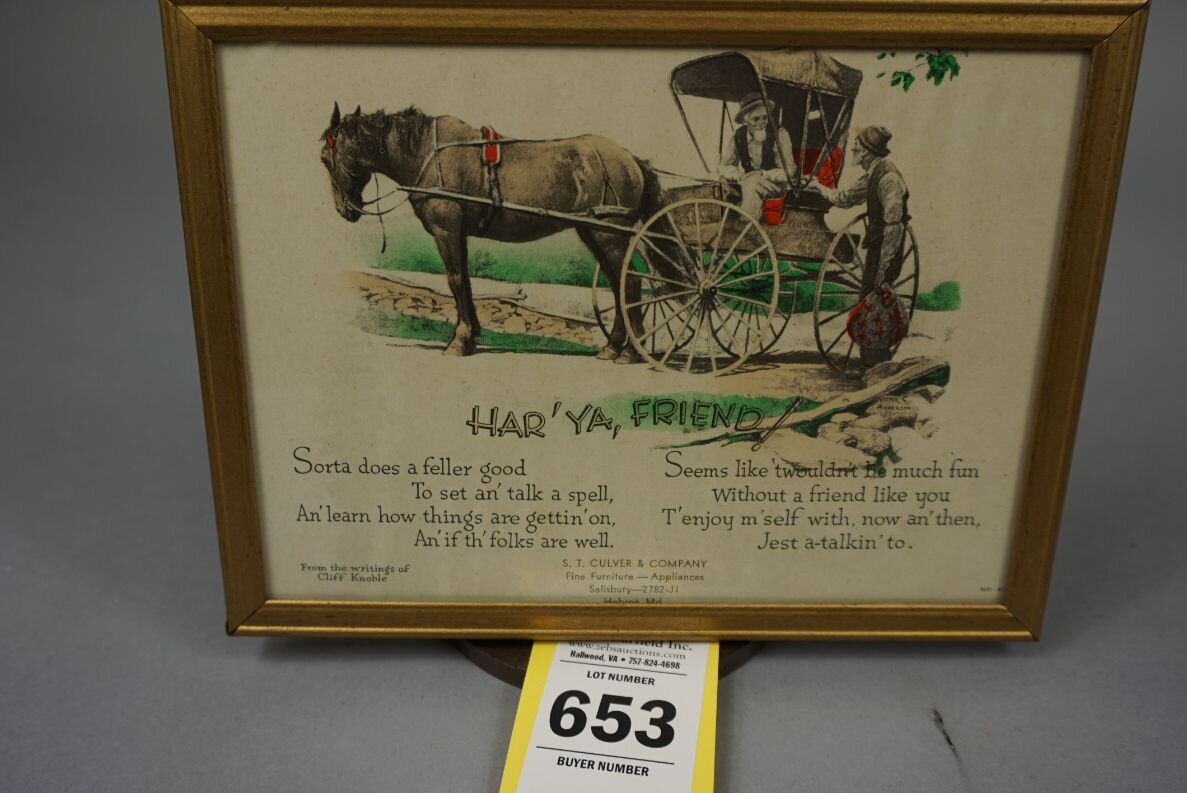 Image for Eastern Shore Advertising Auction from the Estate of Winter C Cullen III July 2023