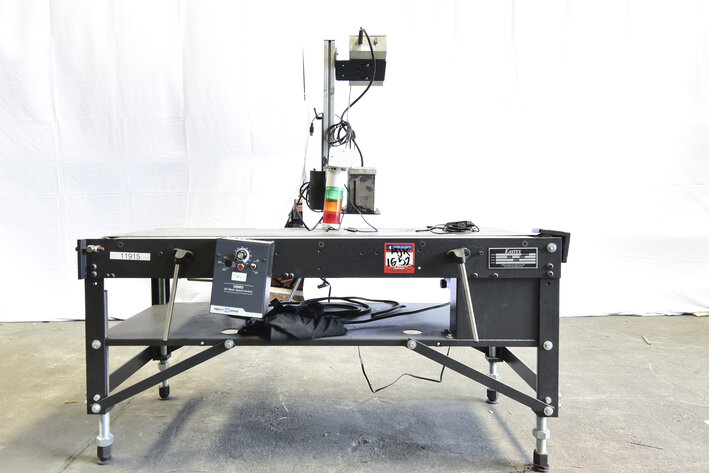 Image for ***SOLD*** MJK1652 Eastey Box Conveyor with Squid Ink PrinterBarcode Printer