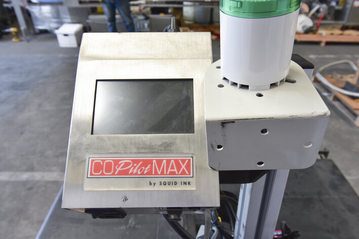 Image for ***SOLD*** MJK1652 Eastey Box Conveyor with Squid Ink PrinterBarcode Printer