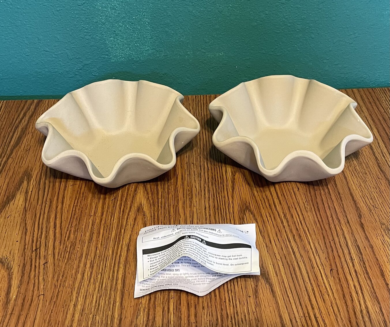 Two Ceramic Pampered Chef Tortilla Bakers