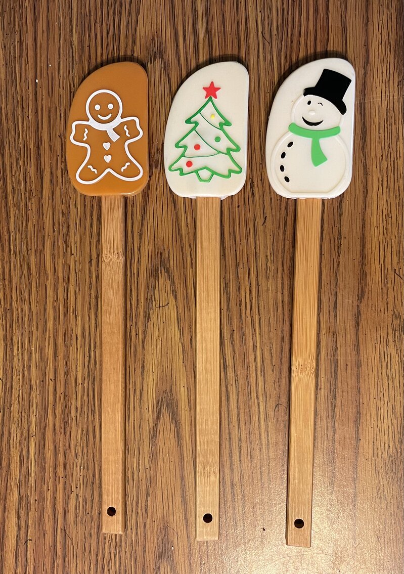 New Bamboo and Silicone Christmas Spatulas
