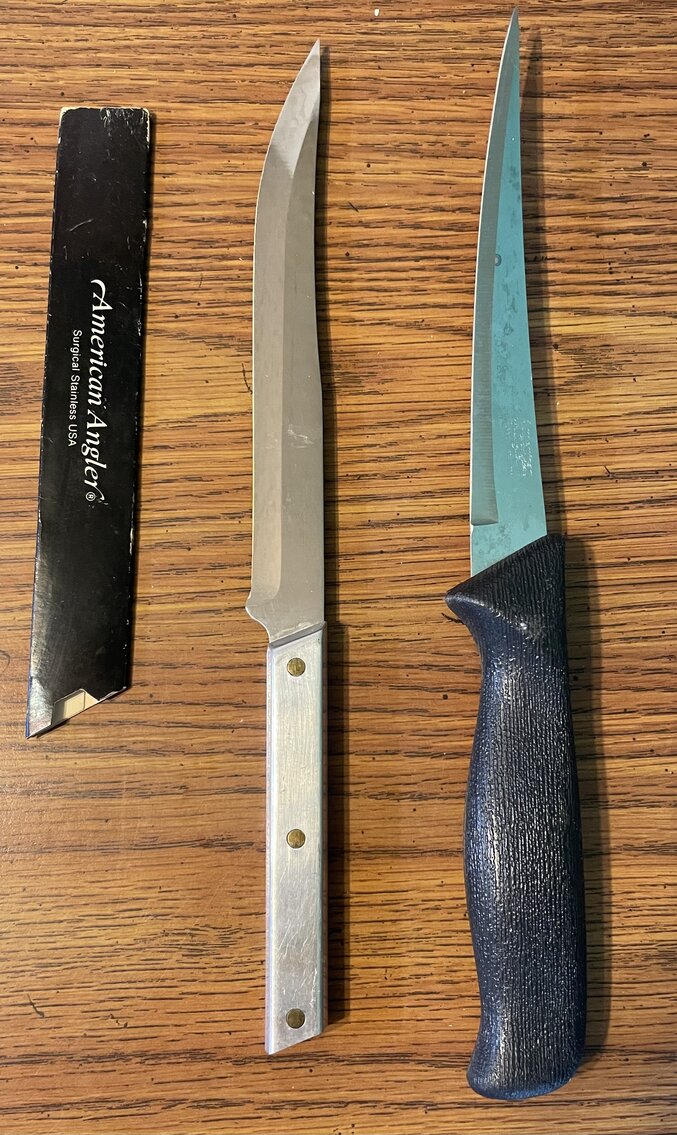 Lot of 2 American Angler Surgical Stainless Steel Knives