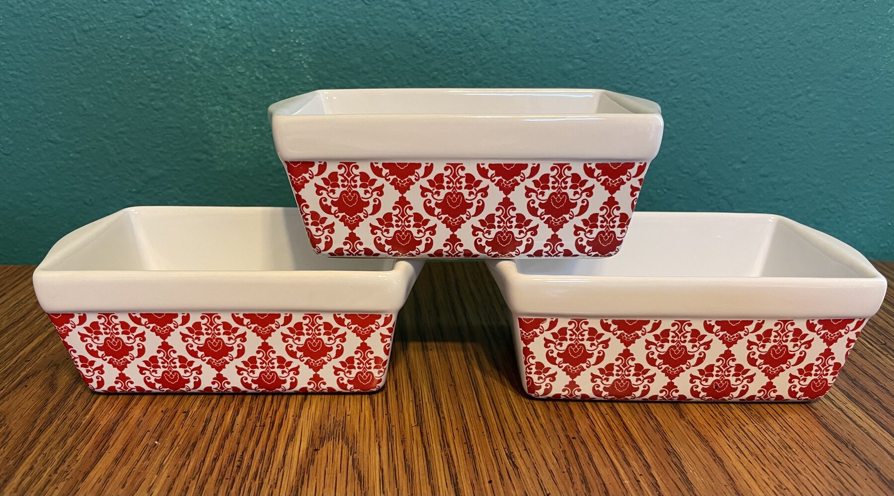 Lot of 3 Ceramic Mini Loaf Pans