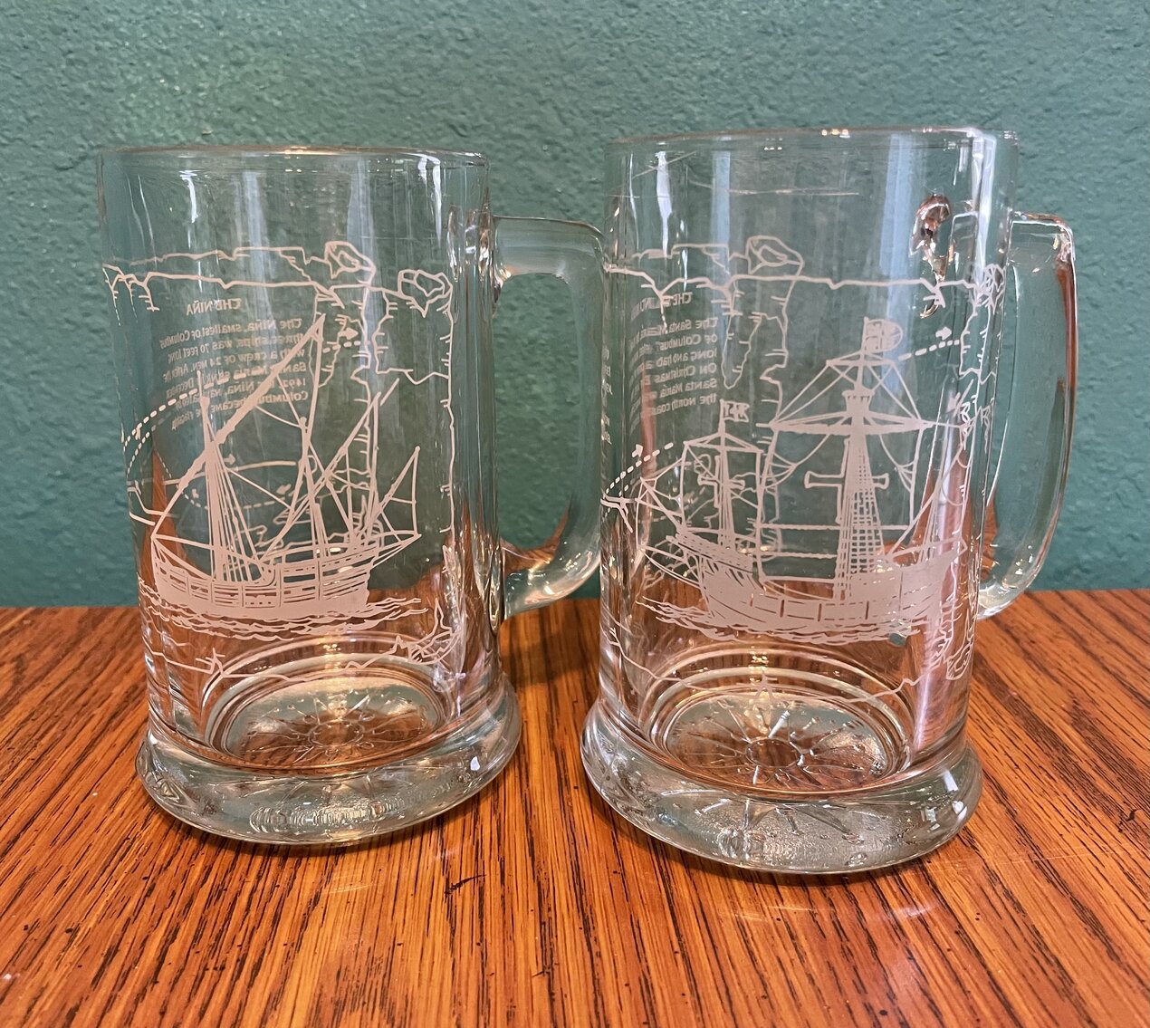 Santa Maria & Nina Glass Mugs