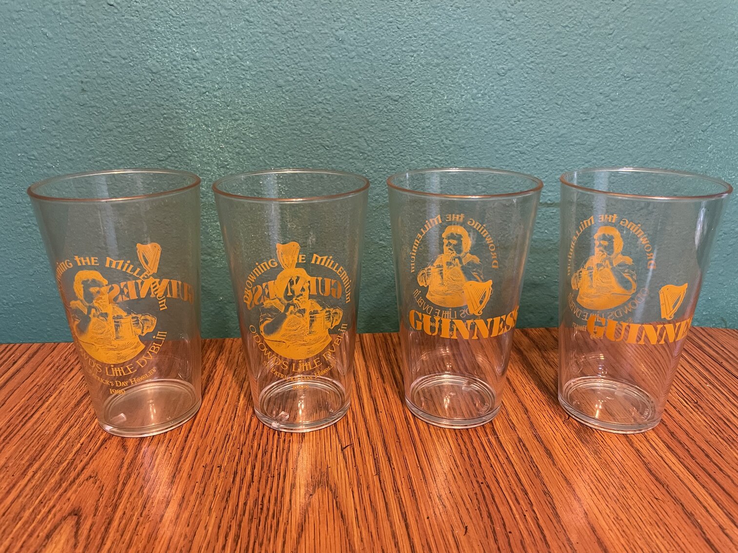 Lot of 4 Plastic Guinness Glasses