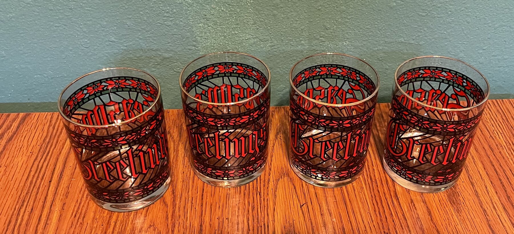Vintage Houze  Seasons Greetings Glasses