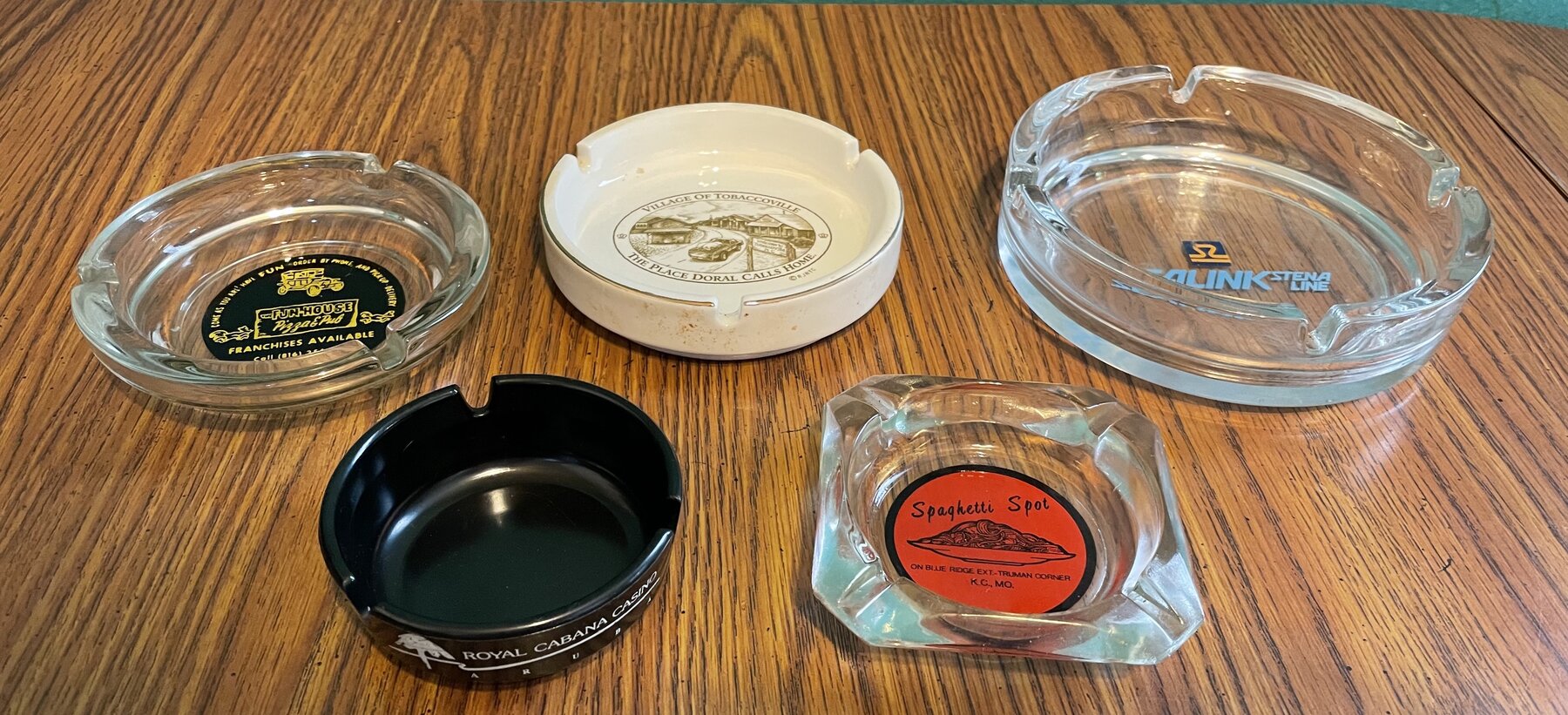 Lot of 5 Vintage Advertising Ashtrays