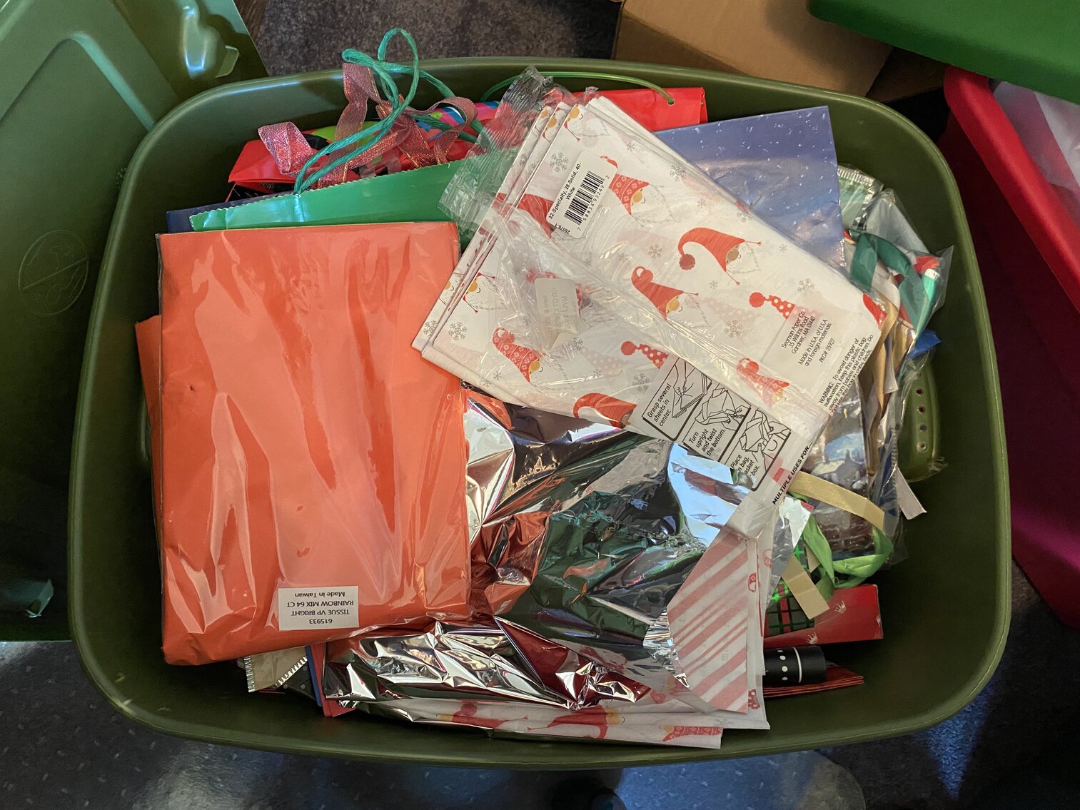 Large Tub of Gift Bags and Tissue Paper