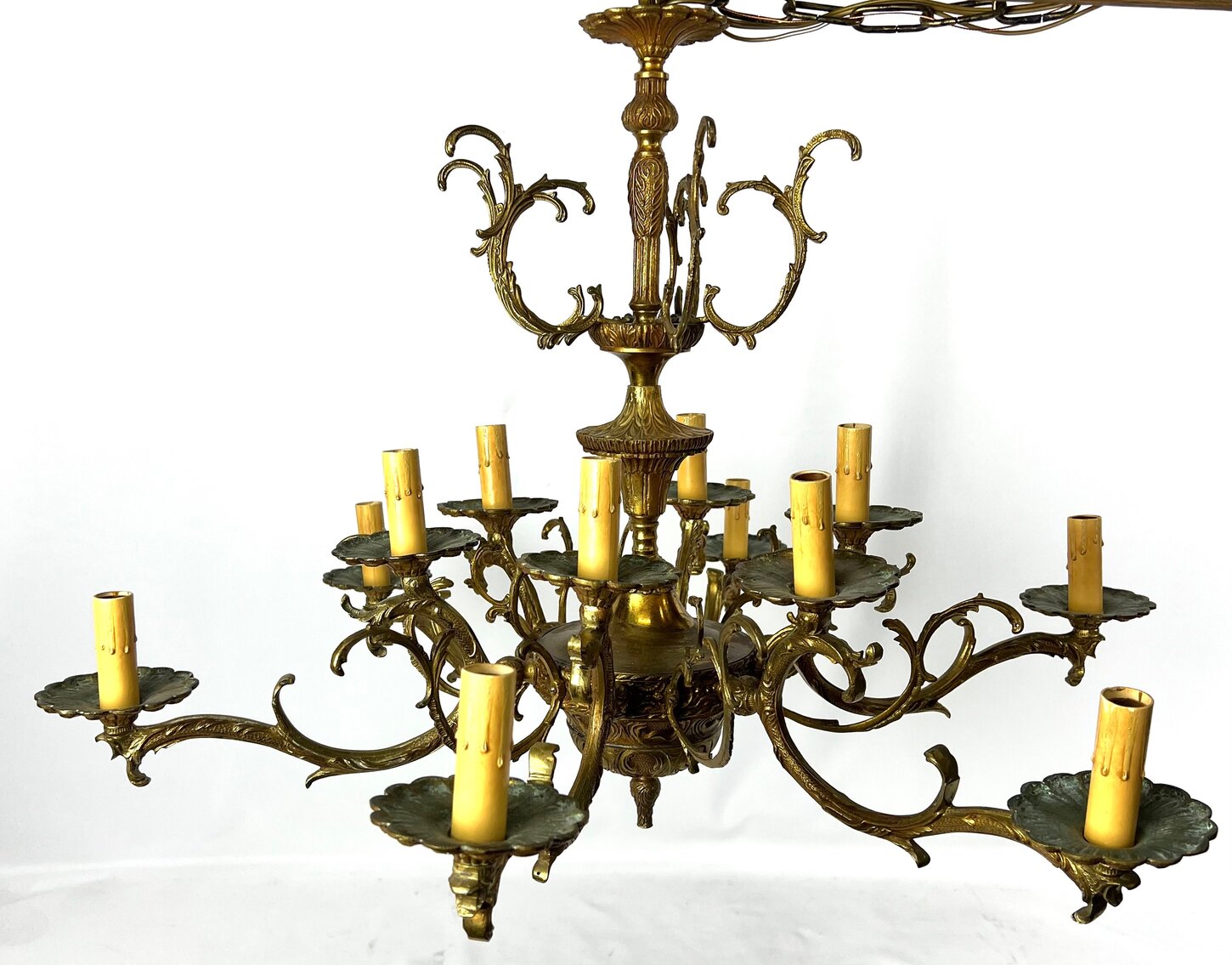 Antique Brass 12 Light Chandelier