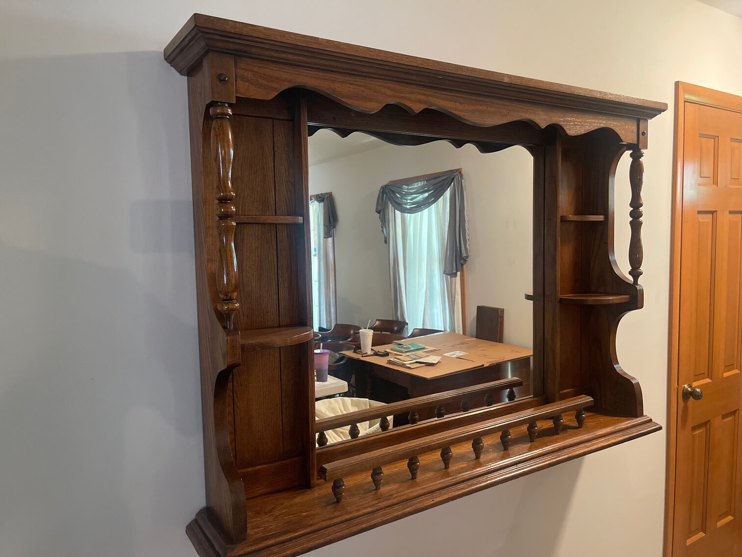Dresser Top hangin on wall -mirror with shelf