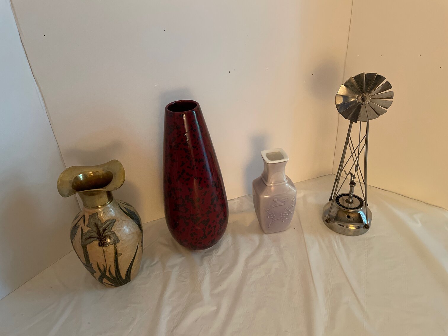 Vases and windmill