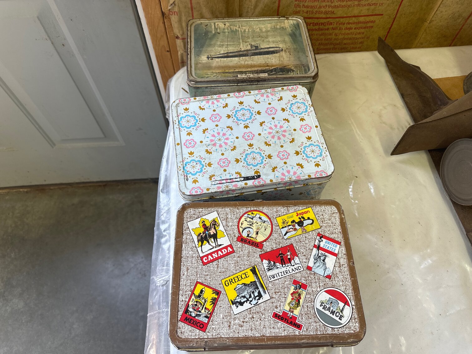 (3) Metal Lunch Boxes