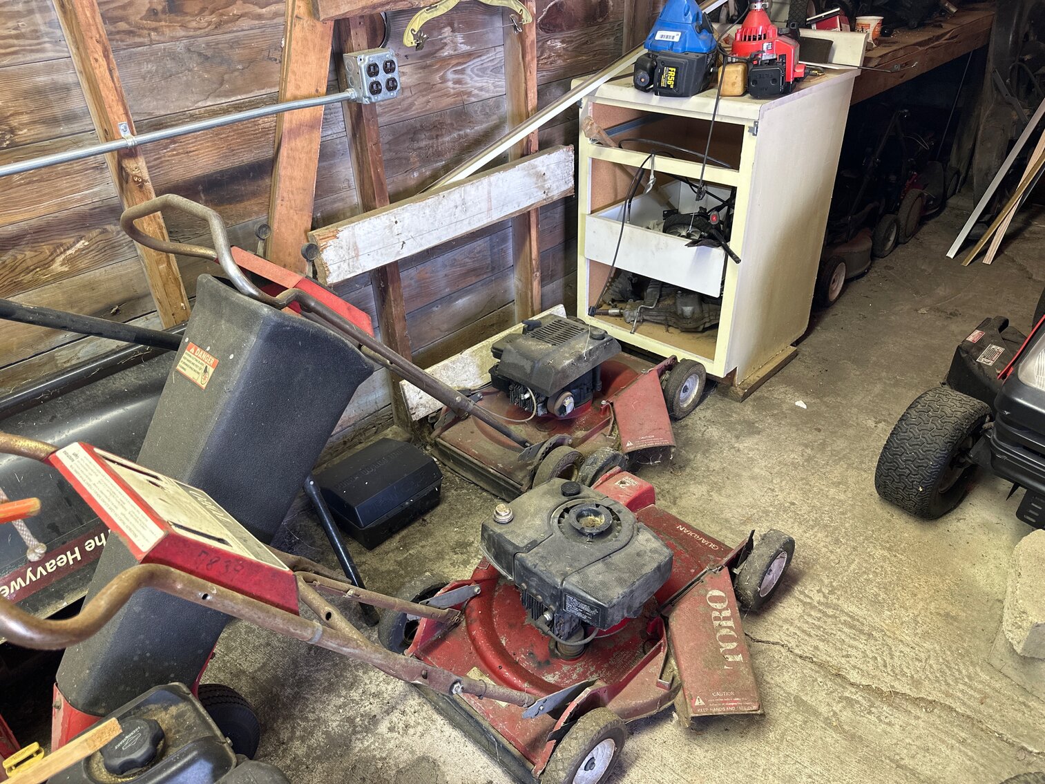 (2) Toro Lawnmowers for Parts and (2) Weed Wackers For Parts