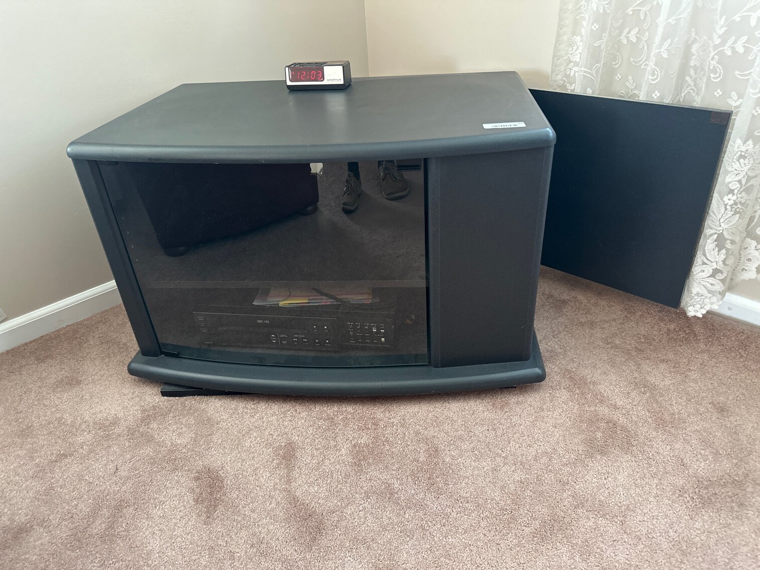 Wood TV Stand and VCR