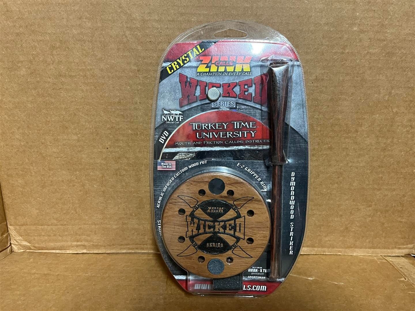 (1) ZINK CALLS - TURKEY CALL - WICKED SERIES - CRYSTAL - TURKEY TIME UNIVERSITY