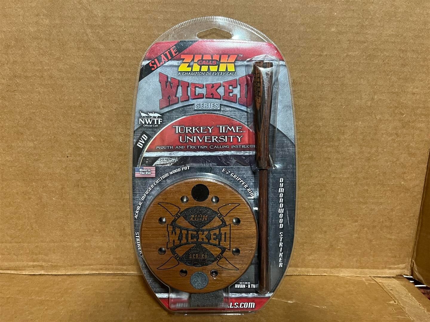(1) ZINK CALLS - TURKEY CALL - WICKED SERIES - SLATE - TURKEY TIME UNIVERSITY