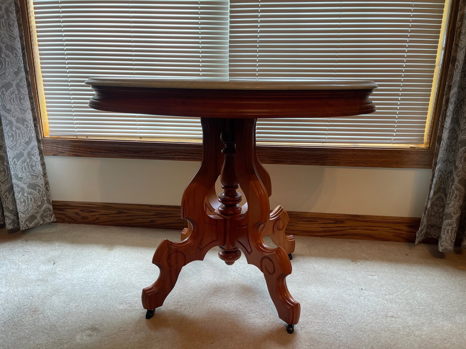 Marble top parlor table - oval