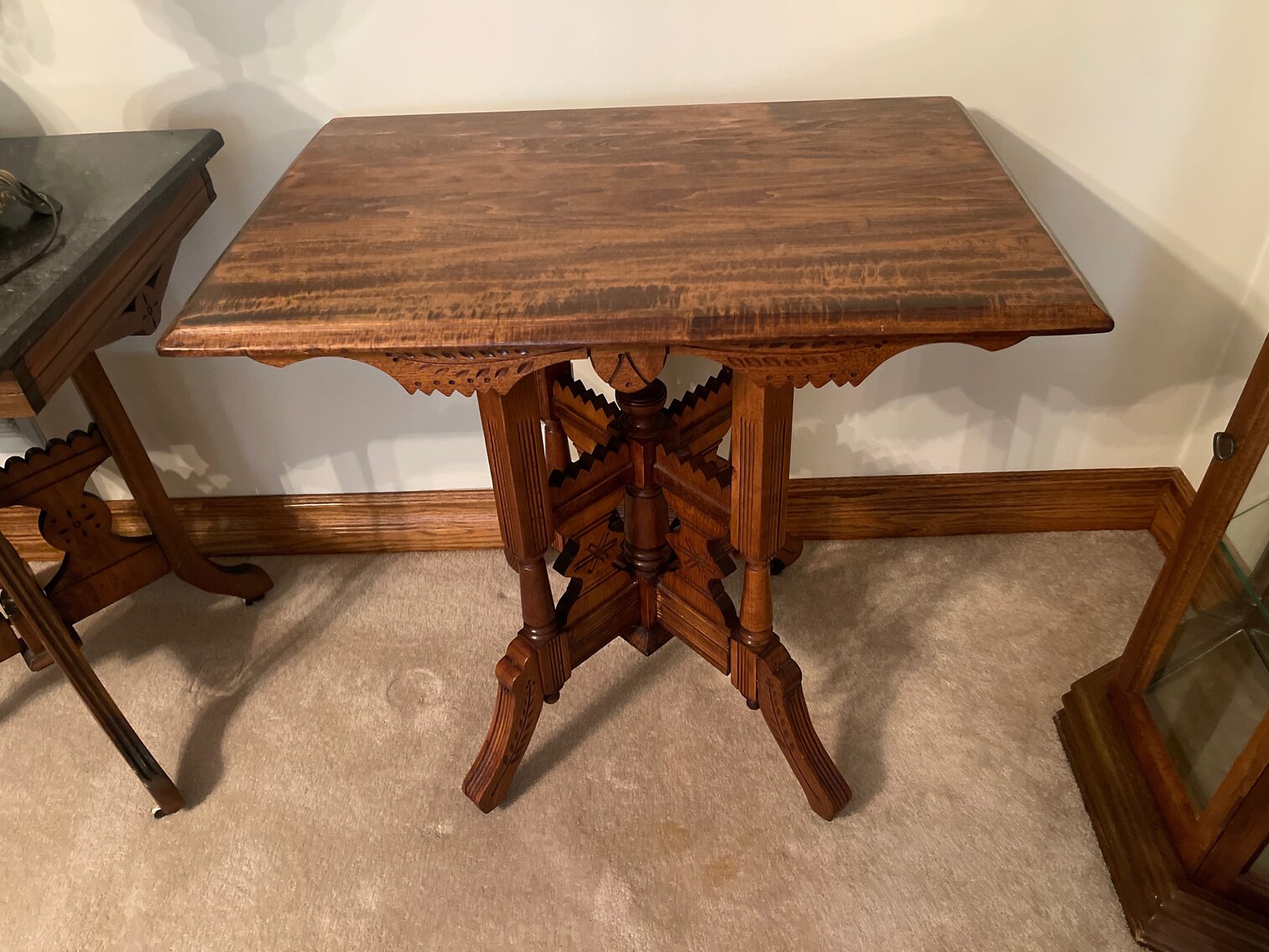 Victorian Lamp Table - wood top
