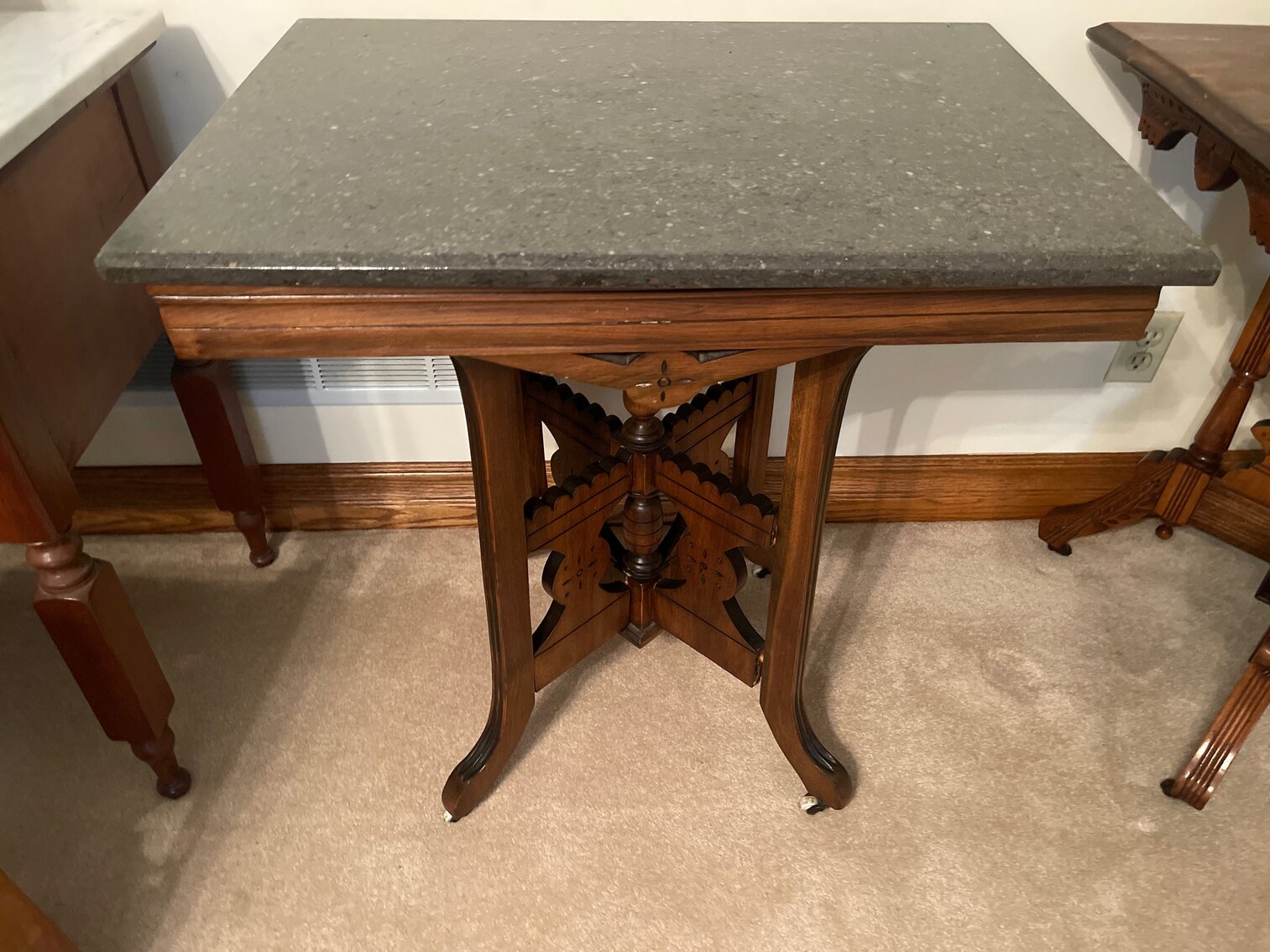 Victorian Lamp Table - marble top