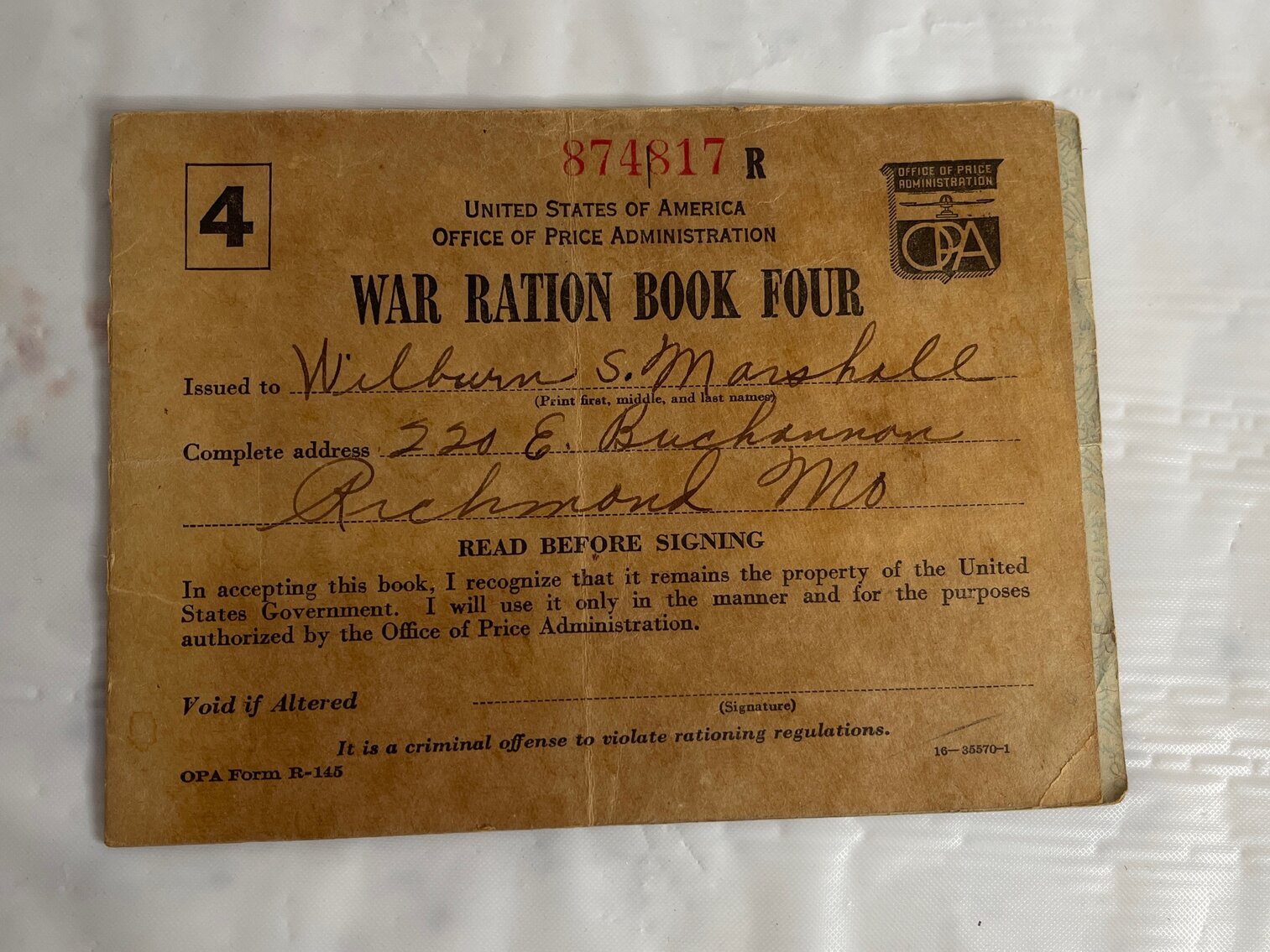 War Ration Book Four