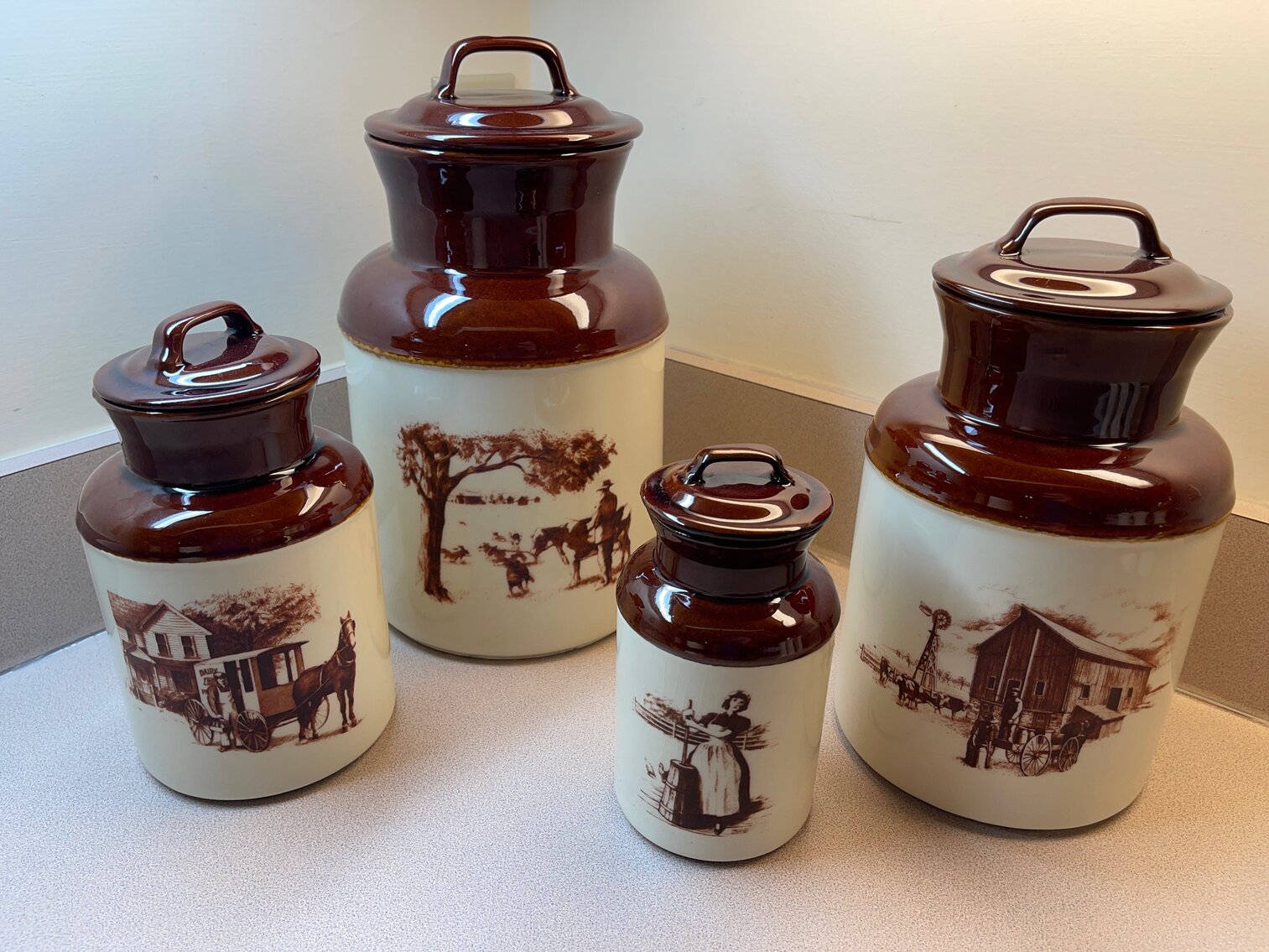 4 Piece Rare McCoy Kitchen Canister Set