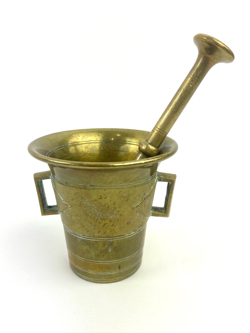 Skultuna No. 5 Solid Brass Apothecary Druggist Mortar & Pestle Sweden